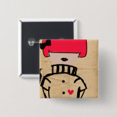 Chic Couture Vierkante Button 5,1 Cm (Voorkant /achterkant)