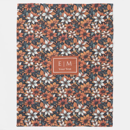 Chic couverture en terre cuite avec fleurs d'autom (Devant)