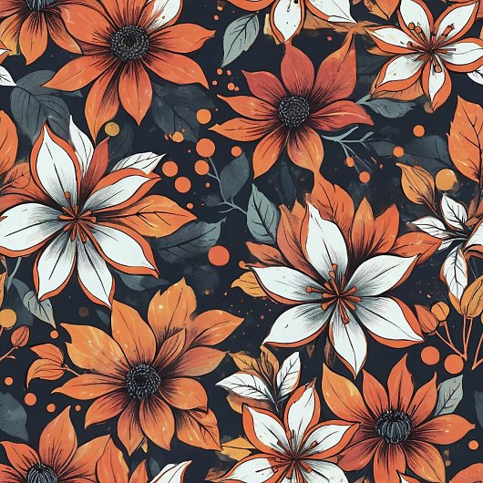 Chic couverture en terre cuite avec fleurs d'autom