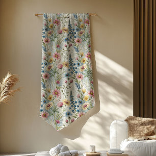 Chic Cozy Boho Pastel Roze Blauw Wilde Bloemen Fleece Deken
