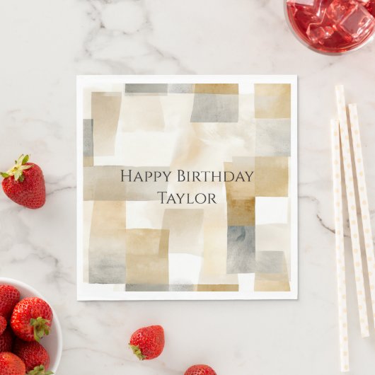 Chic Cream Brown Abstract Servet (Insitu)