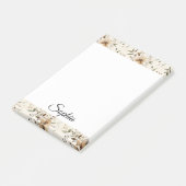 Chic Cream Brown Flowers Post-it® Notes (Schuin)