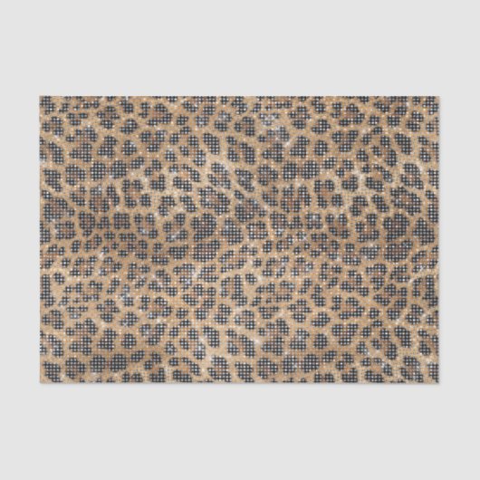 Chic Cream Brown Leopard Animal Print Sparkle Tissuepapier (Voorkant)