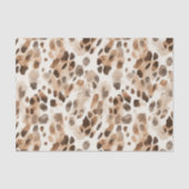 Chic Cream Brown Leopard Animal Print Verjaardag Tissuepapier (Voorkant)