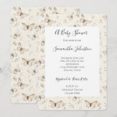 Chic Cream Butterflies Baby shower Kaart (Voorkant / Achterkant)