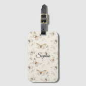 Chic Cream Butterflies Bagagelabel (Voorkant (verticaal))