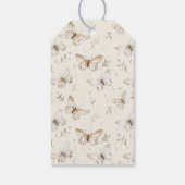Chic Cream Butterflies Verjaardag Cadeaulabel (Achterkant)
