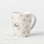 Chic Cream Butterflies Verjaardag Latte Mok (Rechterhoek)