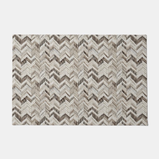 Chic cream chevron deurmat (Voorkant)