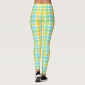 Chic Cream en Green Check Pattern Leggings (Achterkant)