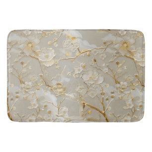 Chic cream gouden bloemen badmat