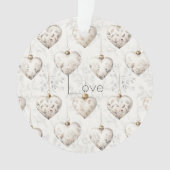 Chic Cream Grey Hearts Ornaments (devant)