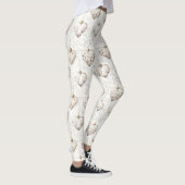 Chic Cream Grey Hearts Ornaments Leggings (Rechts)