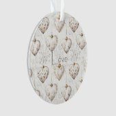 Chic Cream Grey Hearts Ornaments   Ornament (voorkant)