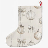 Chic Cream Kerstversiering Grote Kerstsok (Achterkant)