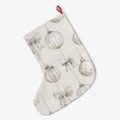 Chic Cream Kerstversiering Grote Kerstsok (Achterkant (Hangend))