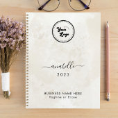 Chic Cream Marble Nom Année Custom Business Logo