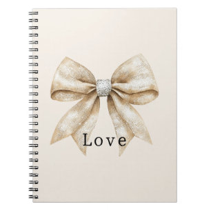 Chic Cream Silver Glam Bow Love Notitieboek