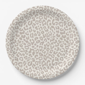 Chic Cream Taupe Animal Print Papieren Bordje