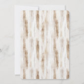 Chic Cream White Brown Stripes Trouwen Kaart (Achterkant)