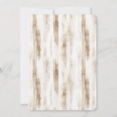 Chic Cream White Brown Stripes Verjaardag Kaart (Achterkant)