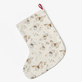 Chic Cream Witte Bruine Vlinders Kerstmis Grote Kerstsok (Achterkant (Hangend))