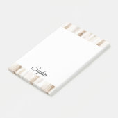 Chic Crème Bruine Strepen Post-it® Notes (Schuin)