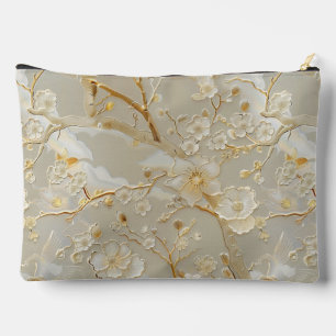 Chic crème gouden bloemmotief etui