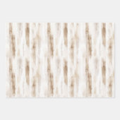 Chic Crème Wit Bruine Strepen Bruidsboeket Inpakpapier Vel (Voorkant 3)