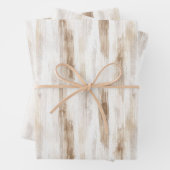 Chic Crème Wit Bruine Strepen Bruidsboeket Inpakpapier Vel (In situ)