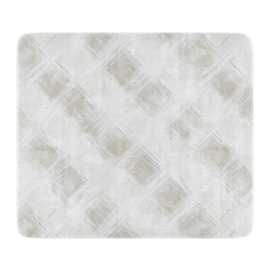 Chic Crème Witte Strepen Bruiloftsontvangst Snijplank (Voorkant)