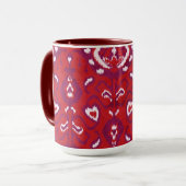 Chic crimson red paars ikat tribal mok (Voorkant links)