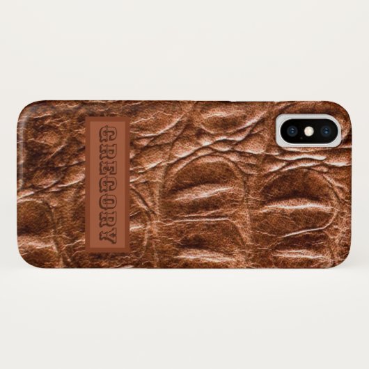 Chic Crocodile Skin Monogram Case-Mate iPhone Case (Achterkant (horizontaal))