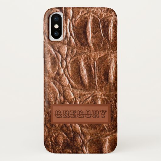 Chic Crocodile Skin Monogram Case-Mate iPhone Case (Achterkant)