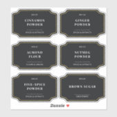 Chic Cuisine Noire Pantry Étiquettes de stockage a (Feuille)