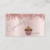 Chic Cupcakes Cherry Rose Gold Drips Visitekaartje (Voorkant)