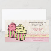 Chic Cupcakes Sweet 16 Invitation de fête d'annive (Devant / Derrière)