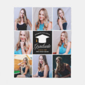 Chic Custom Afstuderen Photo Collage 2023 Afstuder Fleece Deken (Voorkant)