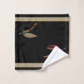 Chic Custom Black Tan Fly Fishing Flies Coastal B (Gant de toilette)