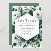 Chic Custom Eucalyptus Digitale bruiloft Save The Date (Voorkant / Achterkant)