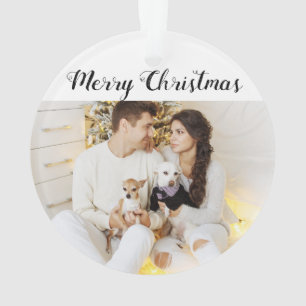 Chic Custom Family Couple Photo Holiday Kerstmis Ornament