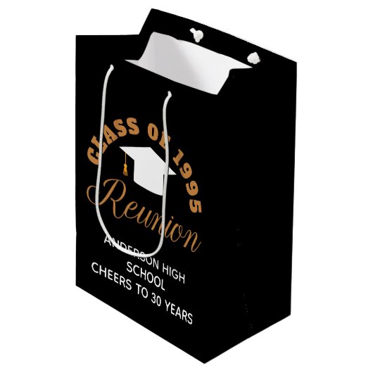 Chic Custom High School Reunion Party Medium Cadeauzakje (Voorkant Gekanteld)