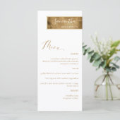 Chic Custom met Guest Name White en Gold Menu (Staand voorkant)