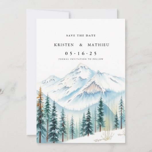 Chic Custom Mountain Save The Date (Voorkant)