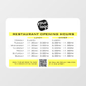 Chic Custom Opening Lunch Dinner Hours Restaurant Raamsticker (Vel)