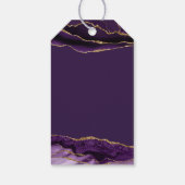 Chic Custom Paarse Gold Bat Mitswa Party Cadeaulabel (Achterkant)