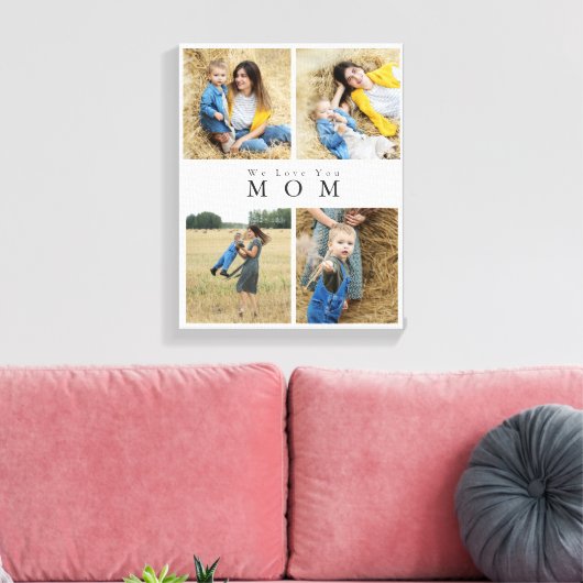 Chic Custom Personalized Photo Collage Moeder Canvas Afdruk (Insitu (Woonkamer))