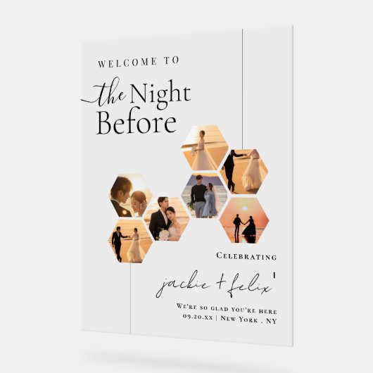 Chic Custom Photo Moderne Dîner De Répétition Bien (Angle)