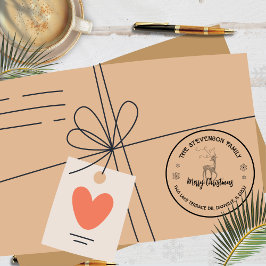 Chic Custom Reindeer Holiday Greeting Stamp  Rubberstempel