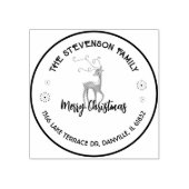 Chic Custom Reindeer Holiday Greeting Stamp  Rubberstempel (Afrduk)